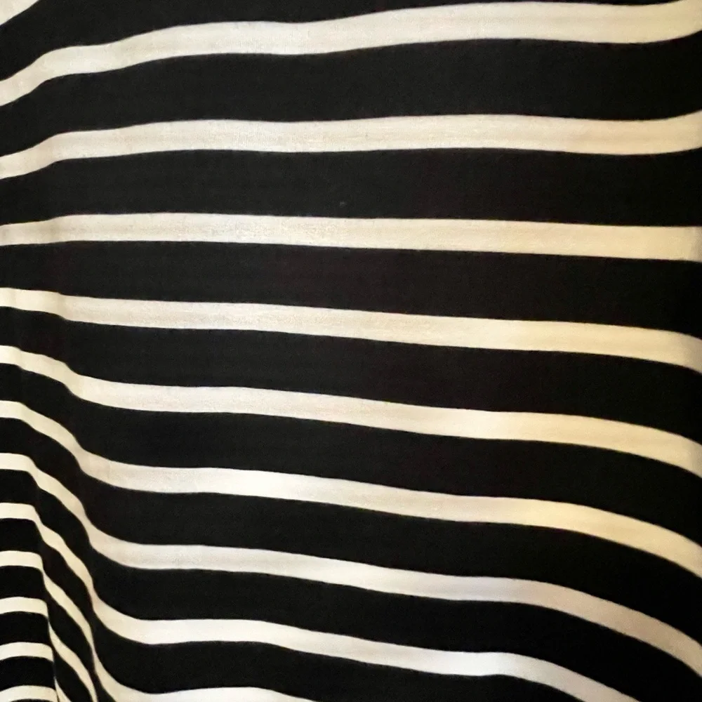 J. Crew Black and Cream Stripe Short Sleeve Dress